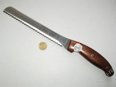 Лот: 655110. Фото: 1. Нож для хлеба (длина клинка 20... Столовые приборы, ножи