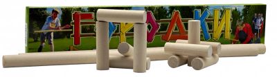 Лот: 25204481. Фото: 1. Игра Городки (2 биты + 10 городков... Аксессуары, запчасти