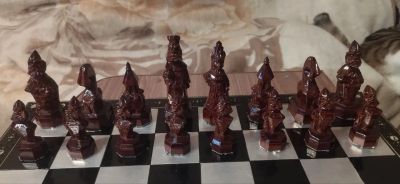 Лот: 24386443. Фото: 1. Шахматы ручной работы. Авторские куклы, игрушки, поделки