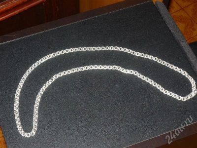 Лот: 682656. Фото: 1. Цепь серебрянная. Бисмарк. Ручная... Цепочки