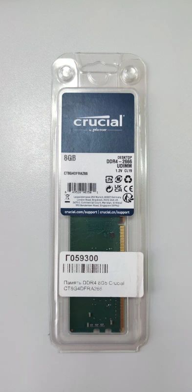 Лот: 21010824. Фото: 1. Оперативная память Crucial DDR4-2666UDIMM... Оперативная память