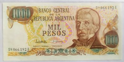 Лот: 20973528. Фото: 1. Аргентина 1000 песо 1983 ПРЕСС. Америка