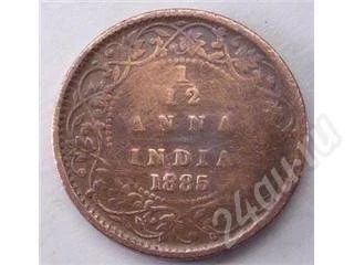 Лот: 240034. Фото: 1. Британская Индия. 1/12 анна 1885г... Азия