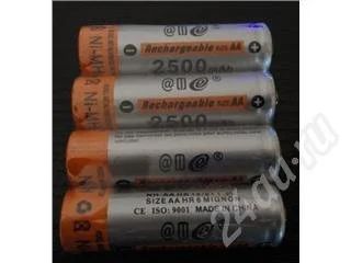 Лот: 471783. Фото: 1. аккумуляторы AA 2500 mah новые... Батарейки, аккумуляторы, элементы питания