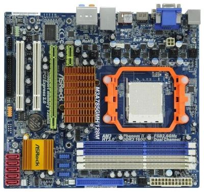 Лот: 2022745. Фото: 1. ASRock M3A785GMH/128M встроенная... Материнские платы