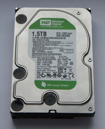 Лот: 19701022. Фото: 1. HDD Western Digital Green 1,5Tb... Жёсткие диски