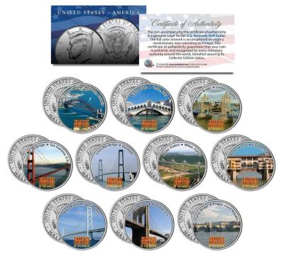 Лот: 11502554. Фото: 1. набор из 10 монет США Знаменитые... Америка