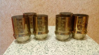 Лот: 12478634. Фото: 1. Стаканы 6 штук (зеркальные). Кружки, стаканы, бокалы