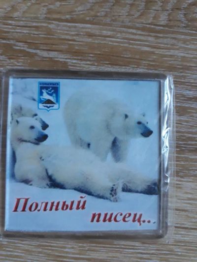 Лот: 10906621. Фото: 1. Новый магнит Белые Медведи. Магниты сувенирные