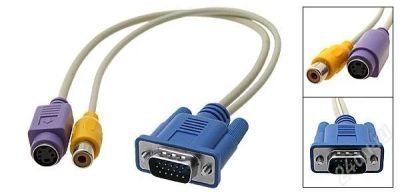 Лот: 1376352. Фото: 1. * Переходник VGA - S-video+RCA... Шнуры, кабели, разъёмы