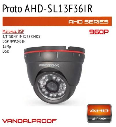 Лот: 5399935. Фото: 1. Антивандальная AHD 1.3Mp ИК видеокамера... Видеонаблюдение