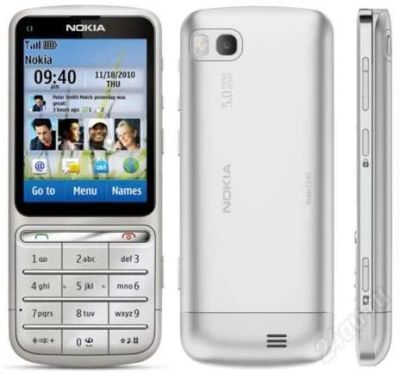 Лот: 1583423. Фото: 1. Nokia C3-01 silver. Кнопочные мобильные телефоны
