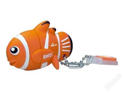 Лот: 2569365. Фото: 1. флешка usb 8гб emtec clown fish. USB-флеш карты