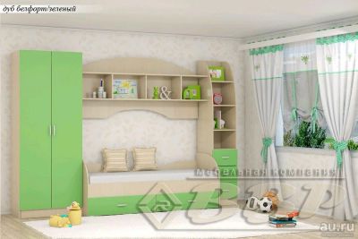 Лот: 13013385. Фото: 1. Детская комната "Радуга" Зелёный. Комплекты детской мебели