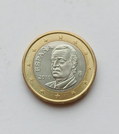 Лот: 22175232. Фото: 1. Испания 1 евро 2010 aUNC. Европа