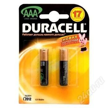 Лот: 2432347. Фото: 1. батарейка duracell lr03-2bl/20... Батарейки, аккумуляторы, элементы питания