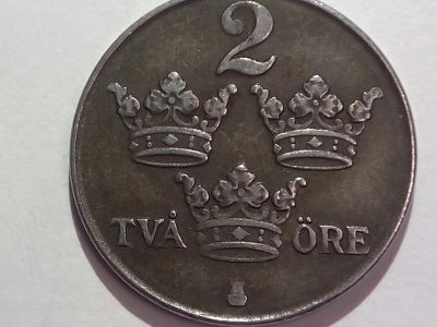 Лот: 14548845. Фото: 1. Монета Швеции 2 эре, 1948, железо. Европа