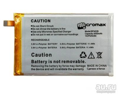 Лот: 13473180. Фото: 1. АКБ. Аккумулятор Original Micromax... Аккумуляторы