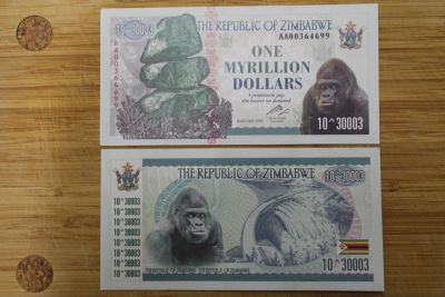 Лот: 21102760. Фото: 1. Зимбабве 1 мириллион долларов... Частные выпуски, копии банкнот