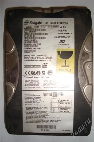 Лот: 2703565. Фото: 1. IDE Seagate ST340810A 40Gb. Жёсткие диски (HDD)