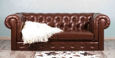 Лот: 6819472. Фото: 1. Кожаный диван Chester. Состояние... Офисные диваны