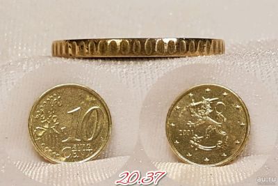 Лот: 13473383. Фото: 1. 10 евро цент. 2001г Финляндия... Европа