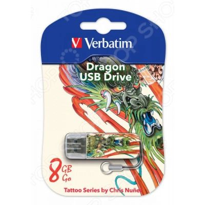 Лот: 11273371. Фото: 1. Флешка 8ГБ Dragon USB - Verbatim... USB-флеш карты