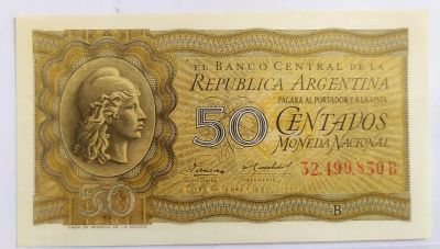 Лот: 20568036. Фото: 1. Аргентина 50 сентавос 1951 B серия... Америка