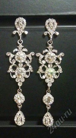 Лот: 5597619. Фото: 1. Свадебная бижутерия. Серьги. Новые... Серьги, каффы