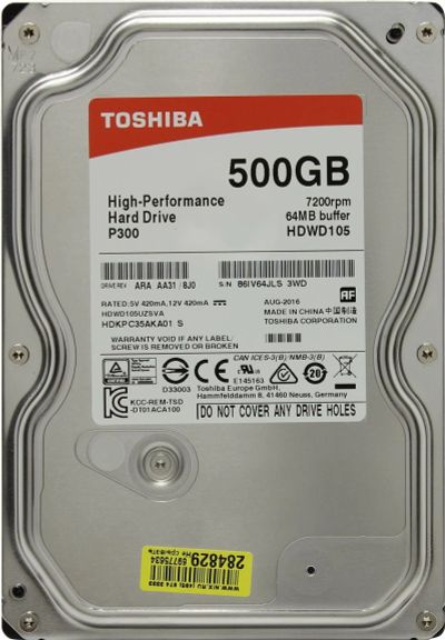Лот: 18174336. Фото: 1. Жесткий диск Toshiba 500 Gb 7200rpm... Жёсткие диски (HDD)