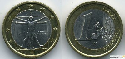 Лот: 4080747. Фото: 1. Италия. 1 евро, 2002 г. Европа