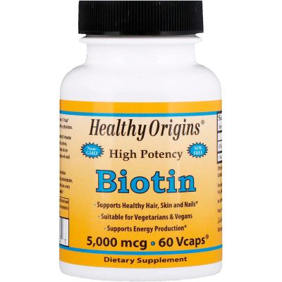 Лот: 12822588. Фото: 1. Биотин (biotin) 5,000 мкг, 60кап... Спортивное питание, витамины