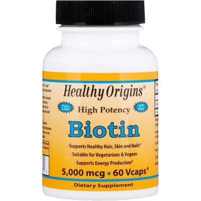 Лот: 12822588. Фото: 1. Биотин (biotin) 5,000 мкг, 60кап... Спортивное питание, витамины