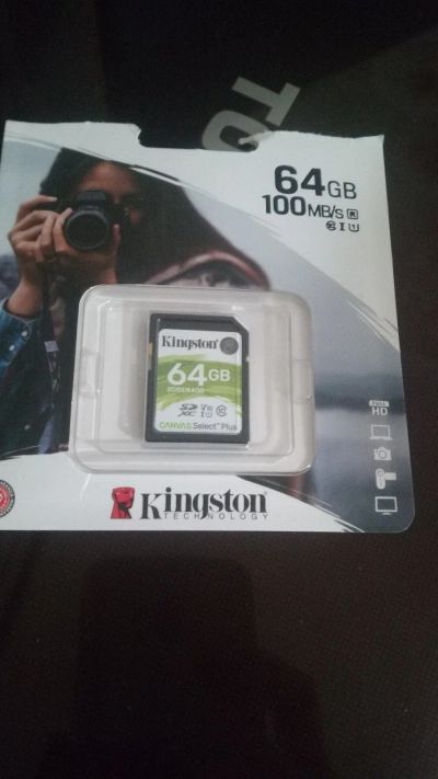 Лот: 16410654. Фото: 1. Sd карта kingston 64gb sdxc. Карты памяти