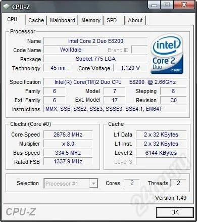 Лот: 277818. Фото: 1. Intel Core2Duo E8200. Процессоры