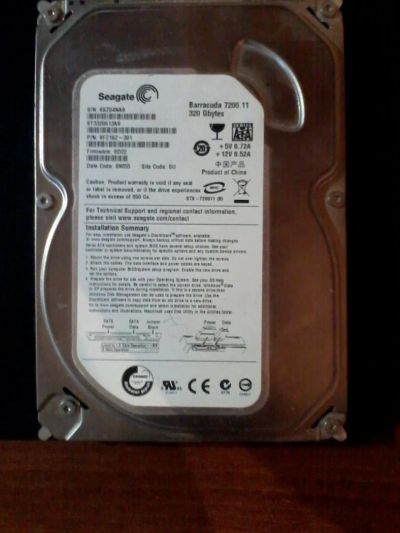 Лот: 7988521. Фото: 1. Неисправный Seagate 320Gb. Жёсткие диски (HDD)