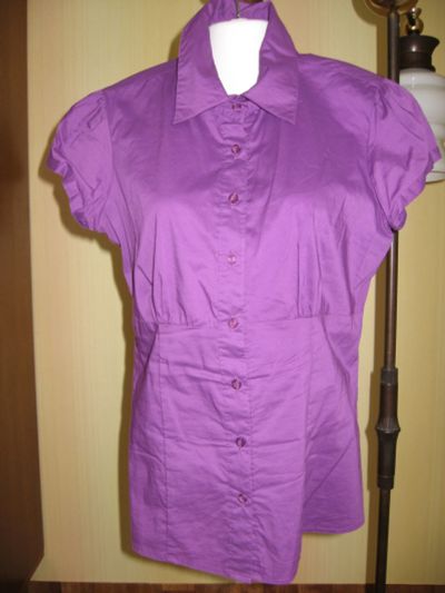 Лот: 12073511. Фото: 1. Блузка рубашка сиреневый цвет... Рубашки, блузки, водолазки