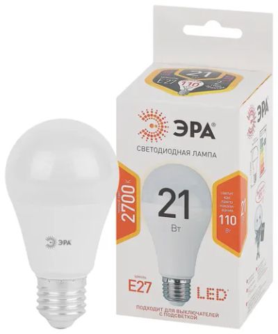 Лот: 24526160. Фото: 1. Светодиодная лампа ЭРА LED A65-21W-827-E27. Лампочки