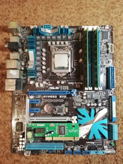 Лот: 25524192. Фото: 1. Asus p7p55d evd +i540+4gb ddr3. Материнские платы