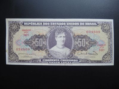Лот: 19045763. Фото: 1. бона / банкнота Бразилия 50 крузейро... Америка