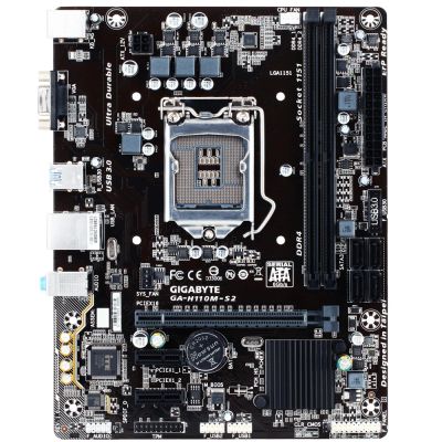 Лот: 16688141. Фото: 1. Gigabyte H110M-S2 (LGA 1151/ 2x... Материнские платы