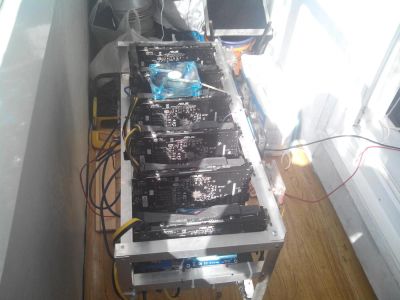 Лот: 10245100. Фото: 1. Майнинг ферма 5*rx570 150 m/h... Майнинг фермы, товары для майнинга