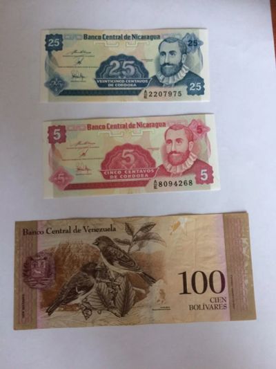 Лот: 18377320. Фото: 1. Набор банкнот Никарагуа UNC, Венесуэла... Америка