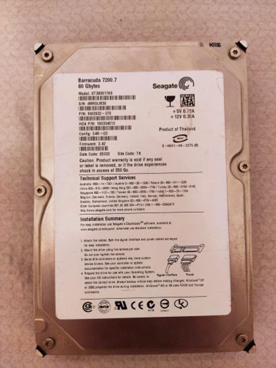 Лот: 24868428. Фото: 1. Жесткий диск Seagate 80 Гб. Жёсткие диски (HDD)