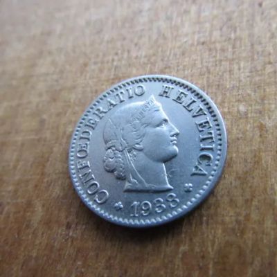 Лот: 24870779. Фото: 1. Монета 5 раппен пять рап Швейцария... Европа