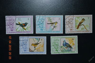 Лот: 6723885. Фото: 1. Марки Кубы 1986г. Птицы (полная... Марки