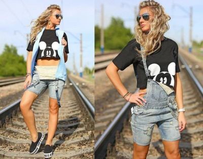 Лот: 11640351. Фото: 1. Комбинезон джинсовый 42-44. Комбинезоны