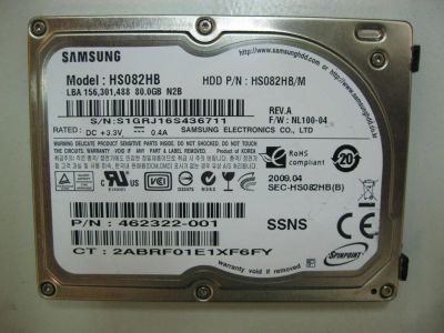 Лот: 5444011. Фото: 1. Жёсткий диск HDD Samsung HS082HB. Жёсткие диски (HDD)