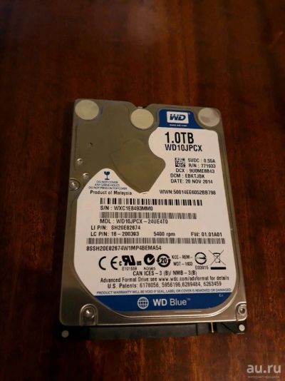 Лот: 11406639. Фото: 1. HDD WD 1Tb, SATA-III (wd10jpcx... Жёсткие диски (HDD)