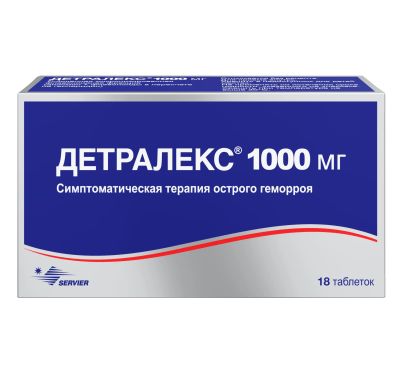 Лот: 23260015. Фото: 1. Детралекс таб.п о 1000мг №18. Лекарства